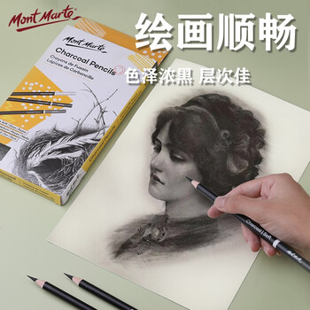 蒙玛特(MontMarte)炭笔12支装素描铅笔绘画素描笔画画软中硬碳笔套装美术学生写生速写画画笔VMPN0017 蒙玛特(MontMarte)炭笔12支装素描铅笔绘画素描笔画画软中硬碳笔套装美术学生写生速写画画笔VMPN0017