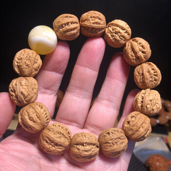 野生京八棱粗筋小山核桃秋子小尺寸18-20姜黄皮手串配饰精品八棱 姜