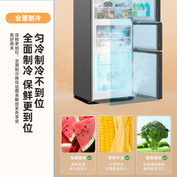 新飞 （Frestec）210L三门微冻储鲜智慧控温全面制冷轻音节能冰箱BCD-210K3AT