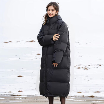 木季云mujiyun羽绒服女长款过膝宽松加厚立领冬季少女大学生新款美式