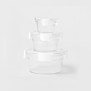 无印良品（MUJI）共聚酯保存容器 圆形 储物罐饭盒食物存储 S 直径90*高49mm 115ml