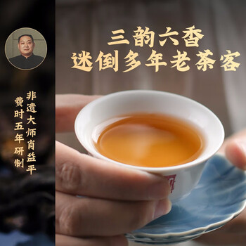 白沙溪茶叶安化黑茶湖南特产天尖茶安化茗珠芽料288g礼盒送礼袋