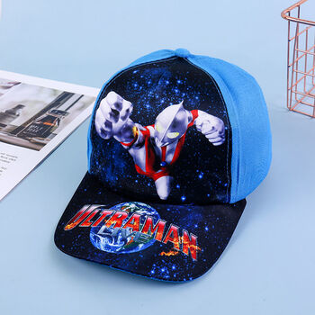 男童鸭舌帽棒球帽卡通休闲运动帽布面星空奥特曼蓝色38岁头围4854cm