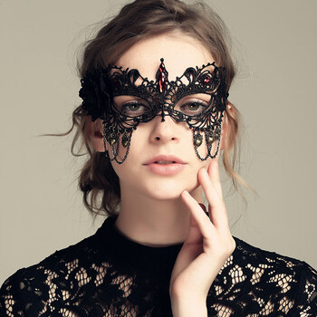 婷妃(tingfei)万圣节生日派对镂空面具成人女半脸眼罩化妆舞会气质