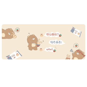 灵蛇（LINGSHE)皮质防水鼠标垫大号800MM*330MM*1.5MM办公桌垫电脑桌垫键盘垫鼠标垫  P85  暴富熊