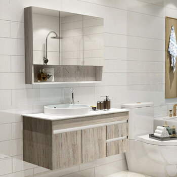 实木浴室柜组合北欧免漆新款可卫生间洗手台盆柜 60公分一体盆