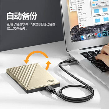 西部数据（WD）5TB 移动硬盘 type-c My Passport Ultra 2.5英寸 金 机械硬盘 大容量 手机电脑外接 加密兼容Mac
