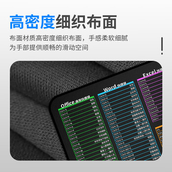 AOC全属性系列电竞游戏鼠标垫小号300*250*3mm加厚锁边办公键盘电脑书桌垫M104/93快捷键黑色
