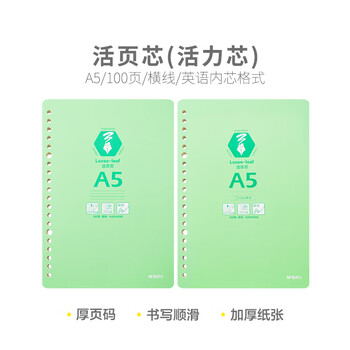 晨光（M&G）A5/20孔活页本芯横线活页本子替芯线圈纸活页笔记本替换内芯HA5A10A 100页/包