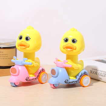 按压玩具车男孩小黄鸭摩托车儿童飞机12岁女宝宝惯性回力小汽车按压小