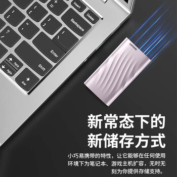 联想512GB 移动固态硬盘（PSSD）PS6 Type-c USB 3.1直连手机电脑笔记本传输速度550MB/s轻薄锆石粉