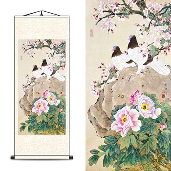 牡丹画 真作】掛軸 高橋周桑 白牡丹 静寂の美 花鳥画 名品 二重箱入