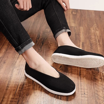 帅貅老北京圆口布鞋男中式千层底功夫鞋男式春秋爸爸鞋中老年布底单鞋