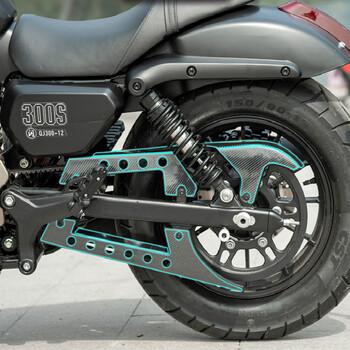 适用钱江闪300s贴纸碳纤维保护贴车身贴膜装饰贴防水改装qjmotor链条