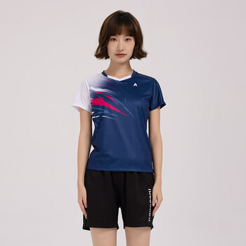 川崎(KAWASAKI)羽毛球服女款专业运动圆领短袖+短裤套装B2815 深蓝色 S 川崎(KAWASAKI)羽毛球服女款专业运动圆领短袖+短裤套装B2815 深蓝色 S