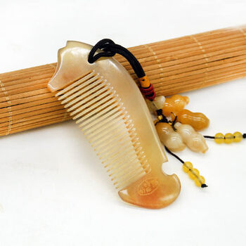 羊角梳  梳子女士牛角梳天然小号迷你随身便携头部按摩专用礼物小巧