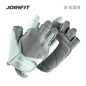 JOINFIT 健身手套女运动引体向上器械训练单杠哑铃锻炼撸铁防脱滑 菘蓝绿S码
