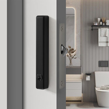 室内移门锁现代简约木门勾锁卫生间黑色推拉门移门锁扣 黑色 35-50mm