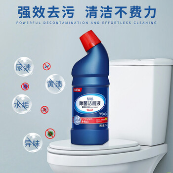 绿可除菌洁厕灵马桶清洁剂柠檬蓝泡泡洁厕液除垢黄垢洁厕剂1kg*1瓶