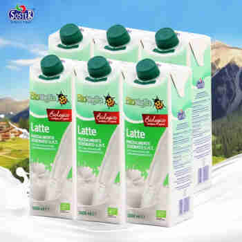 索斯特（soster）奥地利进口有机纯牛奶部分脱脂1L纯牛乳盒装非整箱 1L*6盒