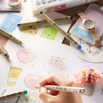 樱花(SAKURA)彩色针管笔勾线笔 005号0.20mm(蓝色) 日本进口签字笔绘图水笔 学生儿童美术绘画描边手绘设计