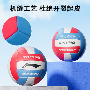 李宁排球5号中考比赛学生专用排球成人儿童男女硬排软皮训练专用排球