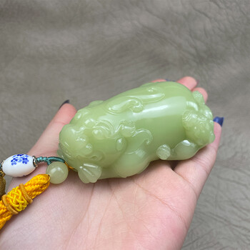 顶妃新疆和田玉籽料貔貅把玩件盘玩黄口料神兽玉石黄玉手把件文玩男款