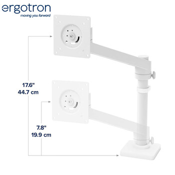 爱格升（Ergotron）NX显示器支架电脑支架桌面升降显示器支架臂免打孔34英寸显示器增高架45-669-216白色