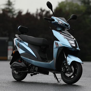 尚领长跑王电瓶车双人72v两轮助力踏板摩托车男女成人60v电动车浅蓝