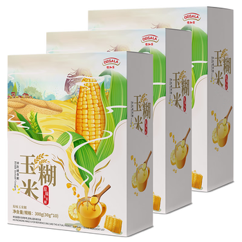 德加乐原为玉米糊900g（300g*3盒）0添加蔗糖0脂肪营养早餐代餐粗粮粥