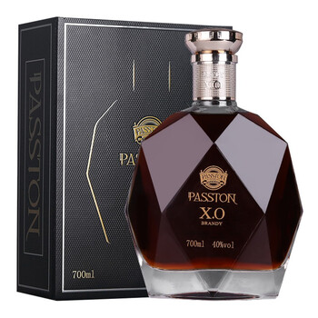 法国原装进口洋酒xo白兰地派斯顿passton钻石40度单支礼盒装700ml