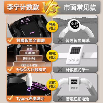 李宁（LI-NING）四轮智能健腹轮计数自动回弹肘撑腹肌轮平板支撑健身器材卷腹男女