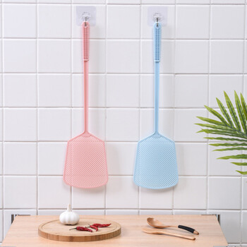 加品惠塑料苍蝇拍驱蚊拍家用灭蝇驱蟑螂拍蚊子3只装多色随机