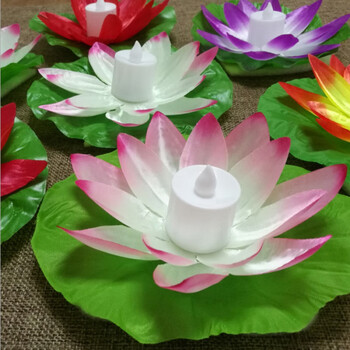 中秋节莲花灯许愿河灯七彩荷花灯河灯 中秋许愿灯水灯祈福灯 七夕创意