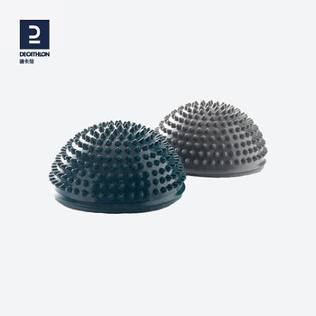迪卡侬榴莲球核心健身锻炼触觉按摩半球儿童感统训练平衡石GYPA灰色-黑色一对-2917097