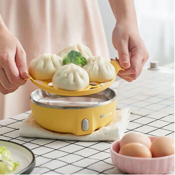 小熊小熊煮蛋器蒸蛋器单层家用高温断电迷你早餐神器鸡蛋羹蒸鸡蛋器蒸蛋机炖蛋器蒸蛋锅ZDQ-B07T2