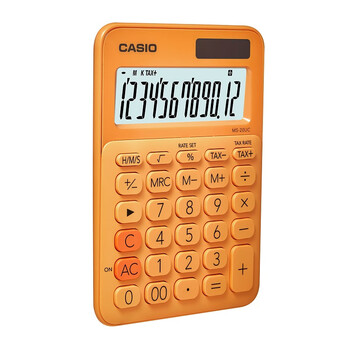 卡西欧（CASIO）MS-20UC小型桌面计算器 办公工作小学生四年级计算器桌面学习 热橙黄