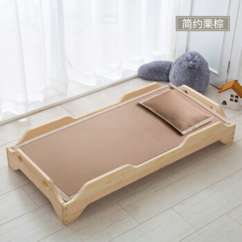 床冰丝夏季儿童草席定制舒爽透气简约栗棕单席宽60cm长120cm幼儿园