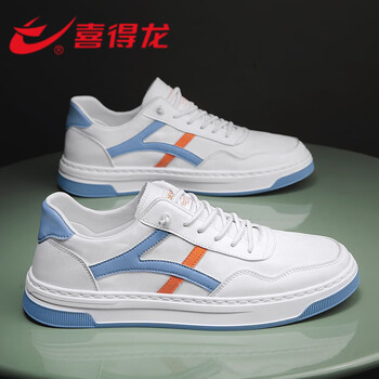 喜得龙男鞋2022春夏新款冰丝透气运动鞋软底舒适百搭小白鞋低帮潮鞋