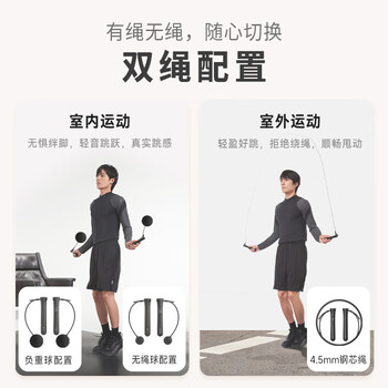鸿蒙智选沃莱智能计数跳绳大球版无绳有绳可调节成人有氧减脂运动竞技