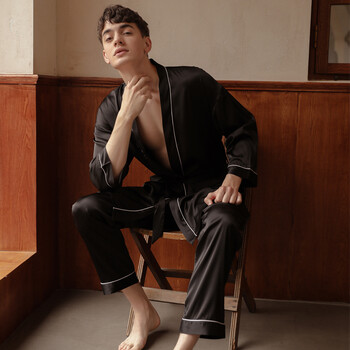 情侣睡衣冰丝情侣睡衣女性感冰丝绸带胸垫蕾丝吊带睡裙夏季男士家居服