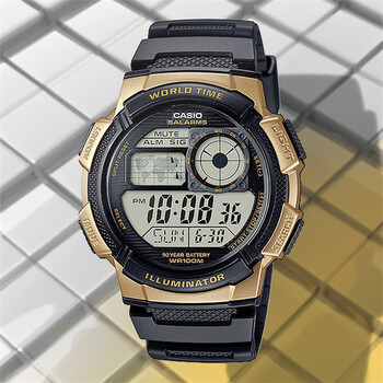 卡西欧(casio)男运动腕表男表防水户外登山学生电子表ae-1000w-1a 4b