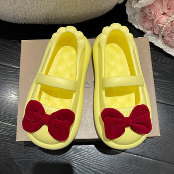 荣西图包头女夏外穿2023年新款踩屎感厚底玛丽珍洞洞鞋黄色3536