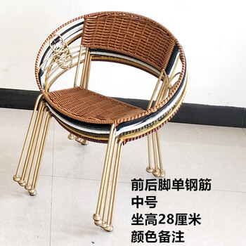 滕椅单人编织实心钢筋 中号单钢筋(颜色备注 默认仿古色【图片 价格