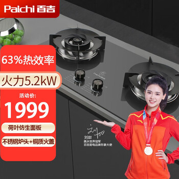 百吉(paichi)百吉22hp02燃气灶煤气灶双灶天然气灶台式嵌入式两用液化