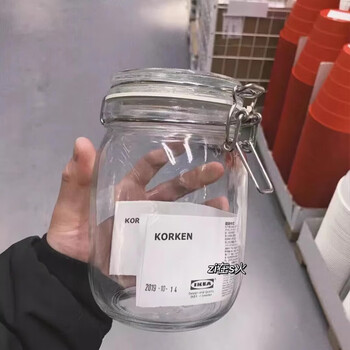 其他品牌考肯 附盖罐果酱酿酒干货食品储存密封保鲜罐玻璃1l宜家国内