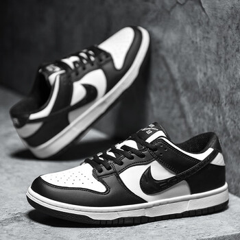 hksz莆田aj莆田黑白熊猫鞋子男款高帮空军一号莆田鞋休闲春秋运动高帮