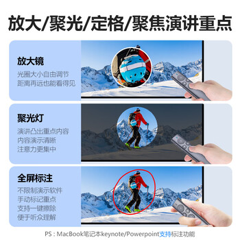 诺为激光笔  PPT翻页笔教师用LED液晶屏放大凸显 物理数字双激光 飞鼠 自带32G优盘 绿光 N95s Pro