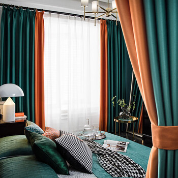 墨绿色 橘色拼接 定制每米挂钩式