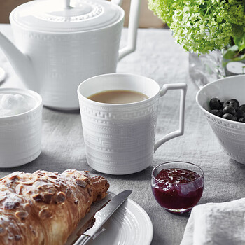 Wedgwood[11.11保价]意大利浮雕马克杯套装骨瓷对杯咖啡杯茶杯2个下午茶